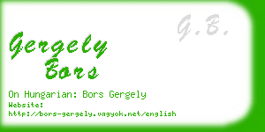 gergely bors business card